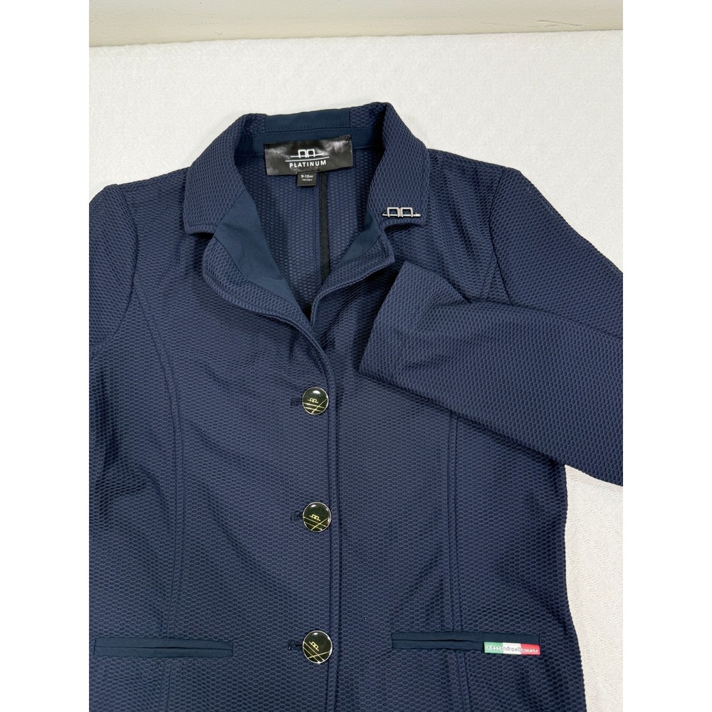 Alessandro Albanese Motion Lite Equestrian Jacket Kids 9-10Y Navy EUC Riding